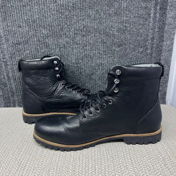 Blackstone Black Leather Lace Up Combat Boogs Mens Size 47 / US 14